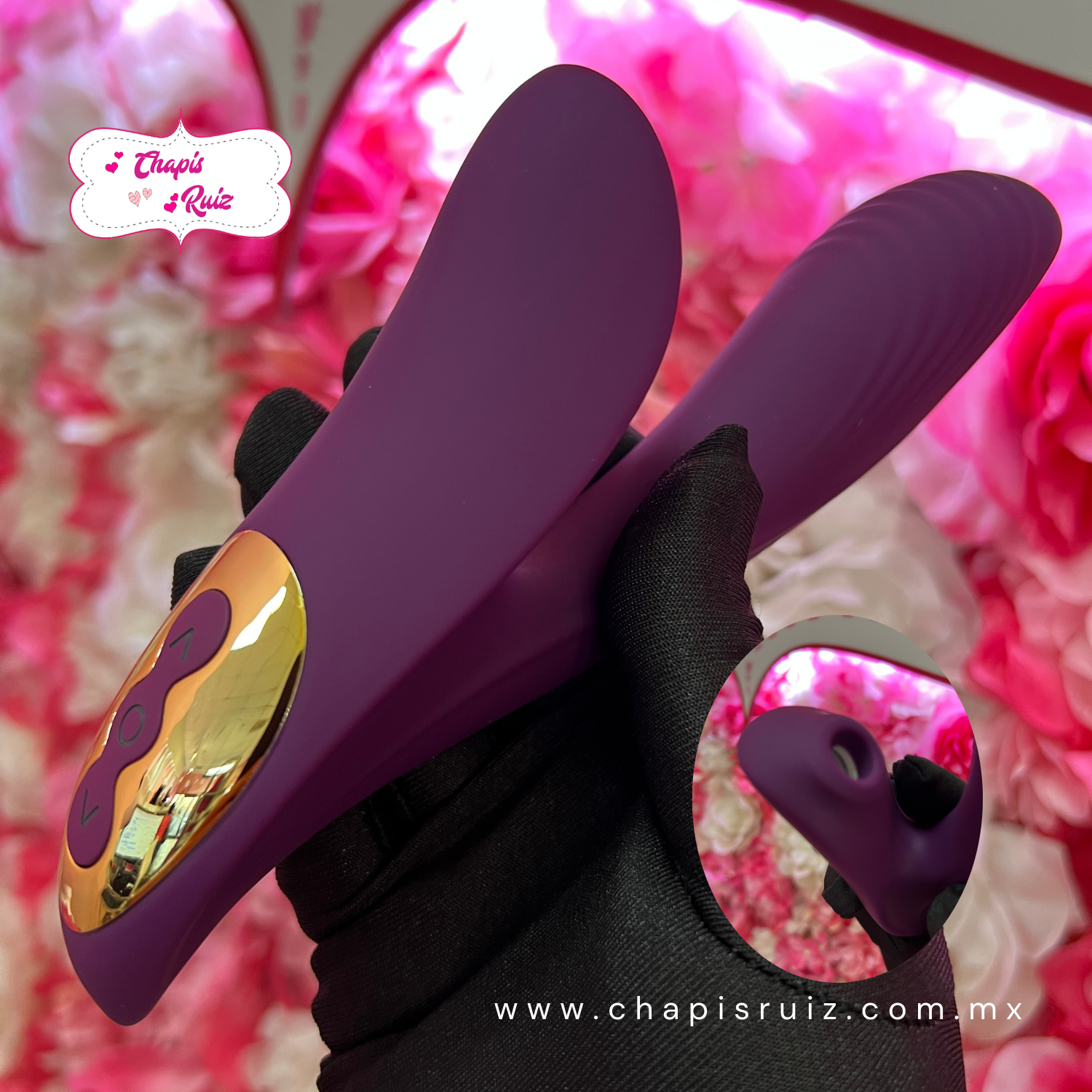 VIBRADOR MULTIORGASMICO SUCCIONADOR MORADO RECARGABLE