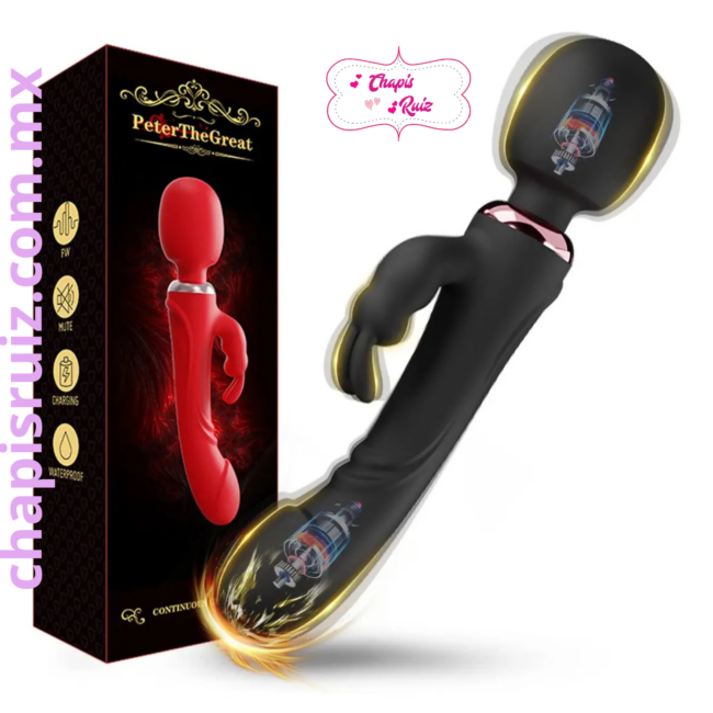 VIBRADOR MASEAJEADOR DOBLE TIPO RABBIT RECARGABLE