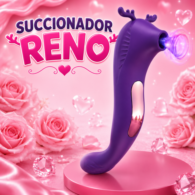 VIBRADOR SUCCIONADOR CON FORMA DE RENO