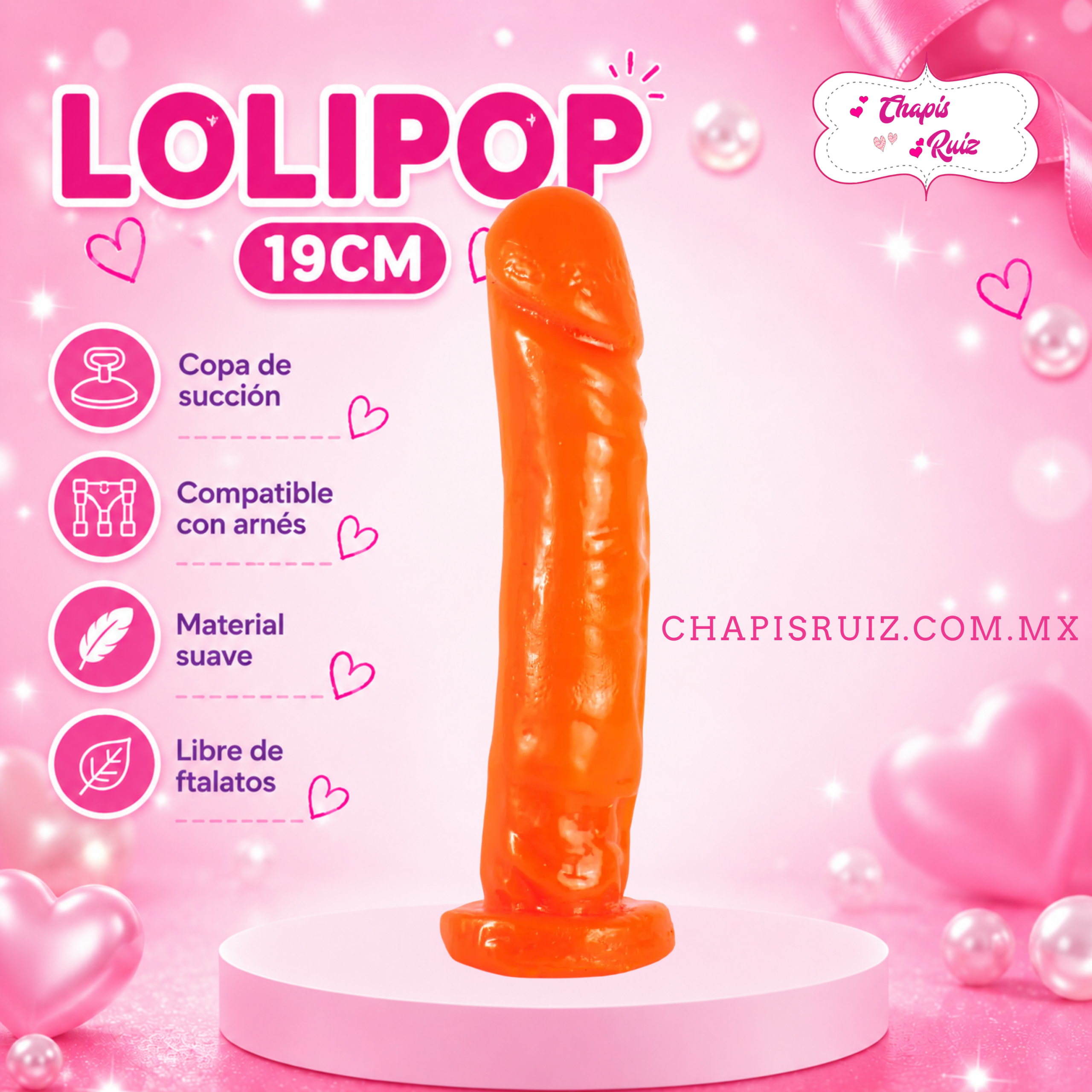 DILDO CON SUCCION COLORES LOLIPOP FLEXO ST-010