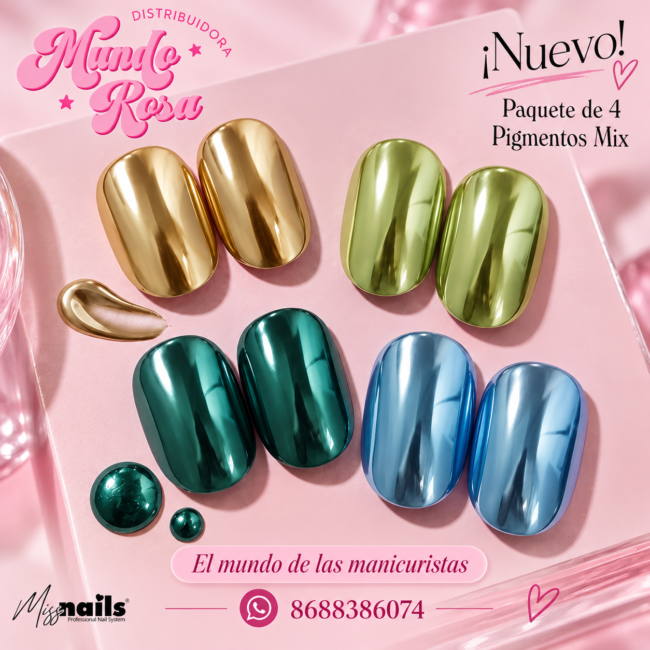 𝐏𝐀𝐐𝐔𝐄𝐓𝐄 𝐃𝐄 𝟒 𝐏𝐈𝐆𝐌𝐄𝐍𝐓𝐎𝐒 𝐌𝐈𝐗 𝐌𝐈𝐒𝐒 𝐍𝐀𝐈𝐋𝐒
